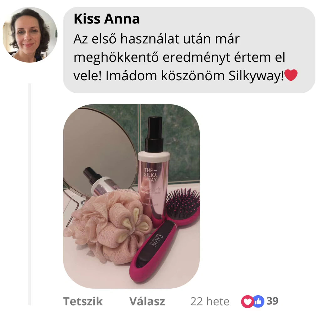 TheSilkyWay hajápoló termékek vásárlói fotón Kiss Anna véleményével