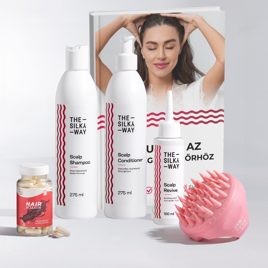 Teljes Fejbőr Helyreállító Kúra + Hajregeneráló Vitamin + Fejbőr Masszírozó Kefe